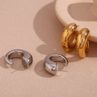 18K Irregular C Shape Open Hoops
