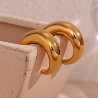 18K Irregular C Shape Open Hoops