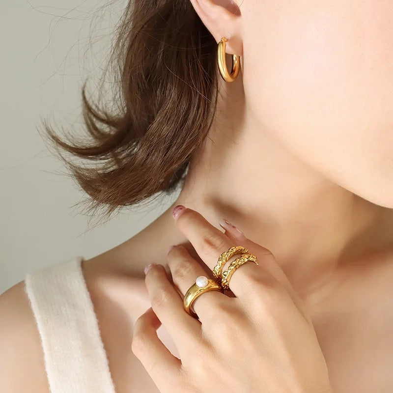 18K Classic Loop Chunky Hoop Earrings
