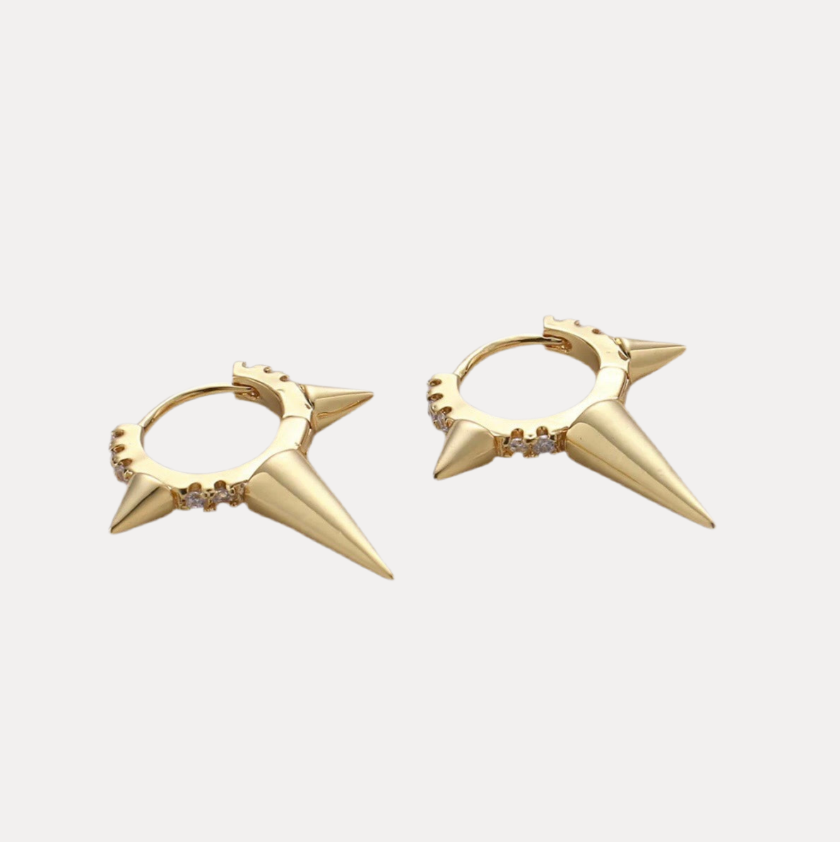 Spike Huggies in 14K Gold-Filled with Cubic Zirconia
