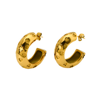 Heart Engraved Hoops in 18K Gold-Plating or Silver