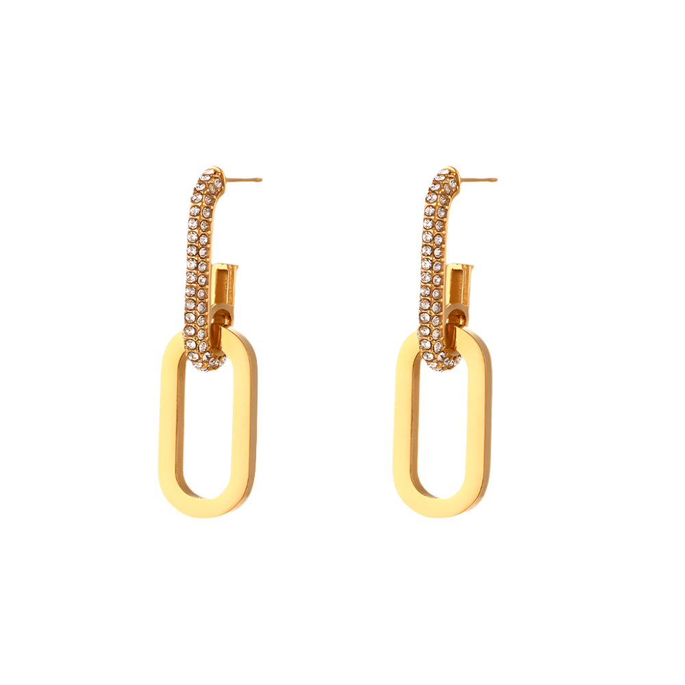 Cuban Link Chain in 18K Gold-Plating with Cubic Zirconia
