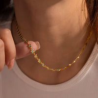 18K Gold Filled Turquoise Daisy Flower Jewelry