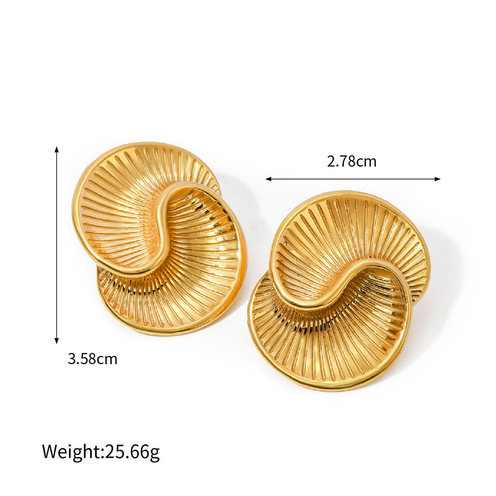 18K Statement Double Spiral Studs