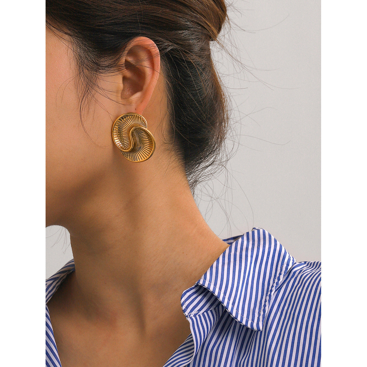 18K Statement Double Spiral Studs