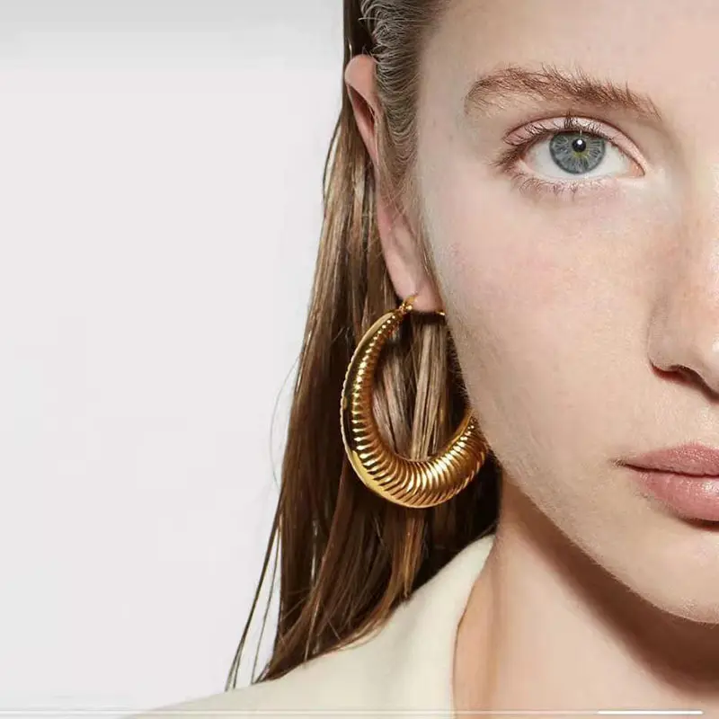 Croissant Statement Hoop Earrings