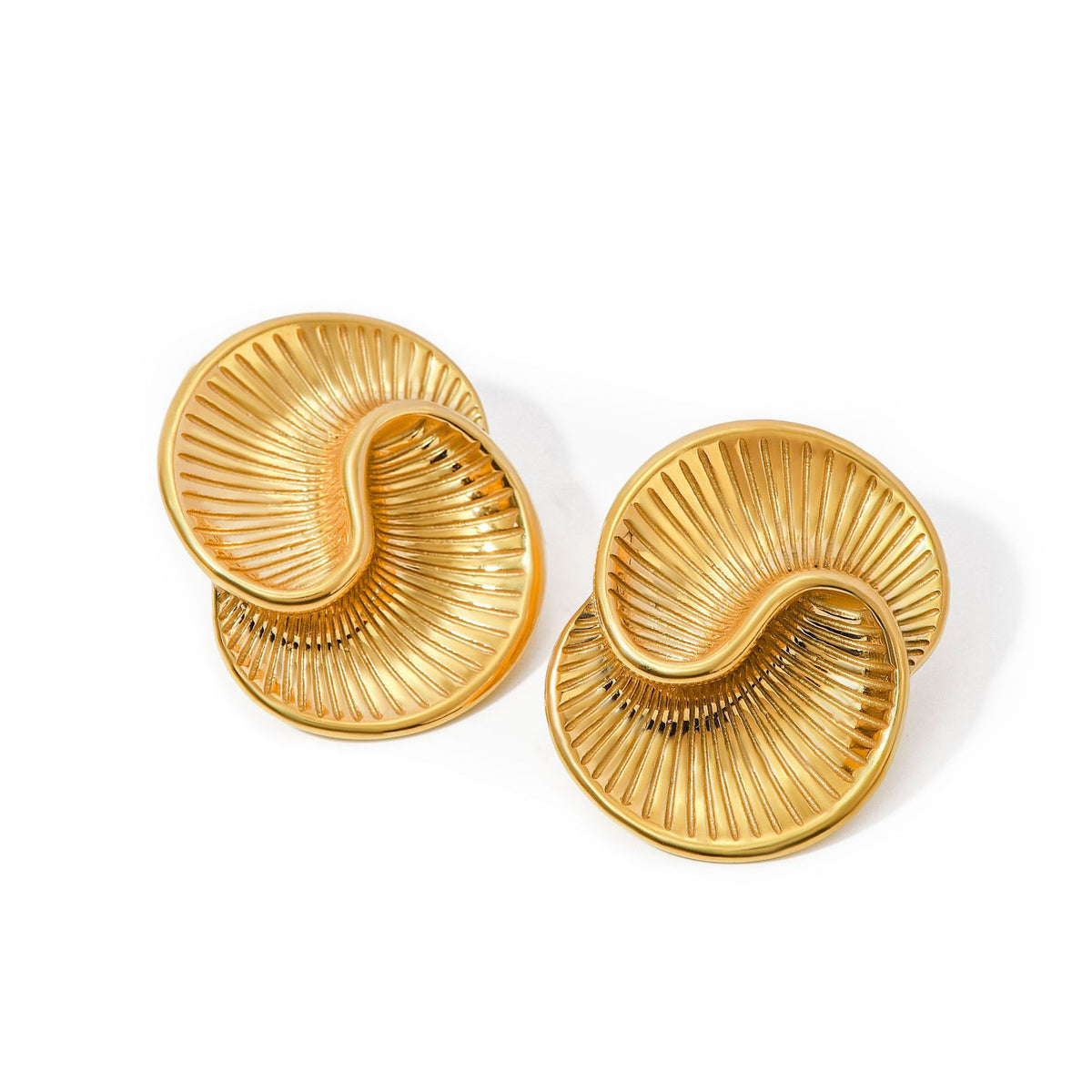 18K Statement Double Spiral Studs
