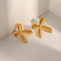 18K Ribbon Statement Earrings
