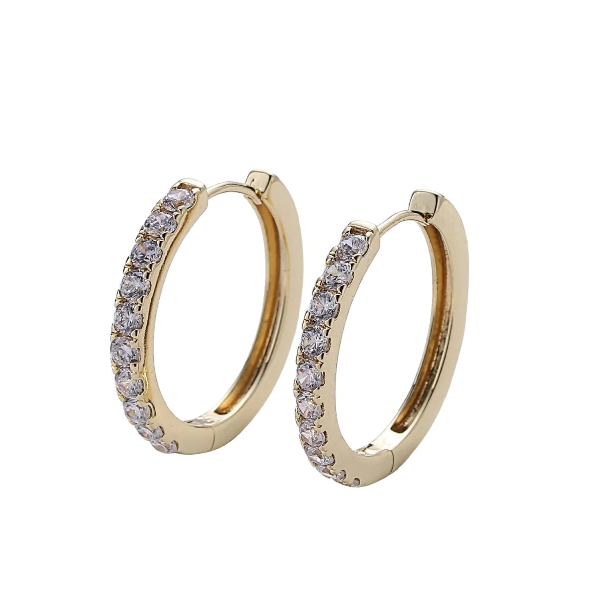 14K Gold Filled Zirconia Classic Hoops