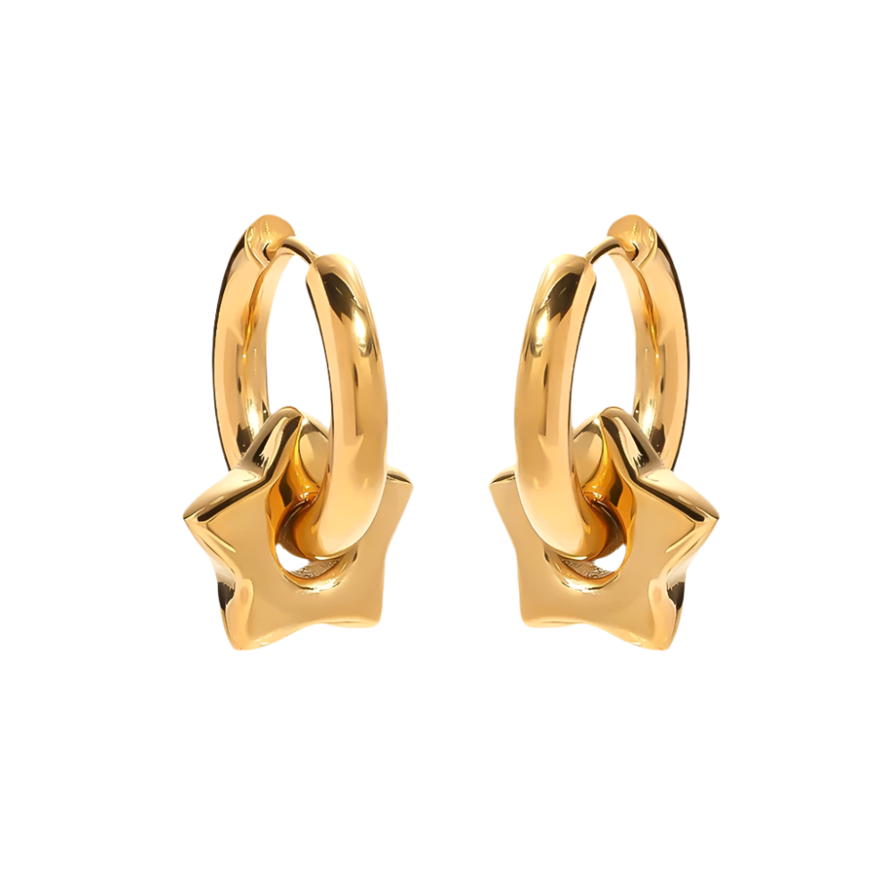 Star Charm Huggie in 18K Gold-Plating