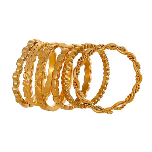 18K Dainty Stackable Rings