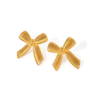 18K Ribbon Statement Earrings