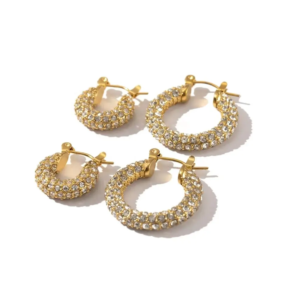 18K Cubic Zircon Circle Hoop Earrings