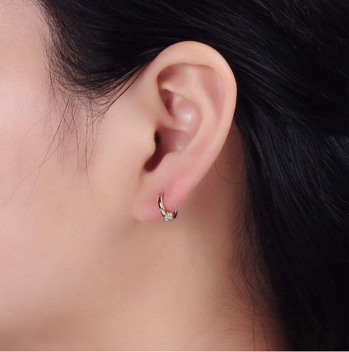 14K Gold Filled 10mm Shambala Cartilage Huggie Earrings