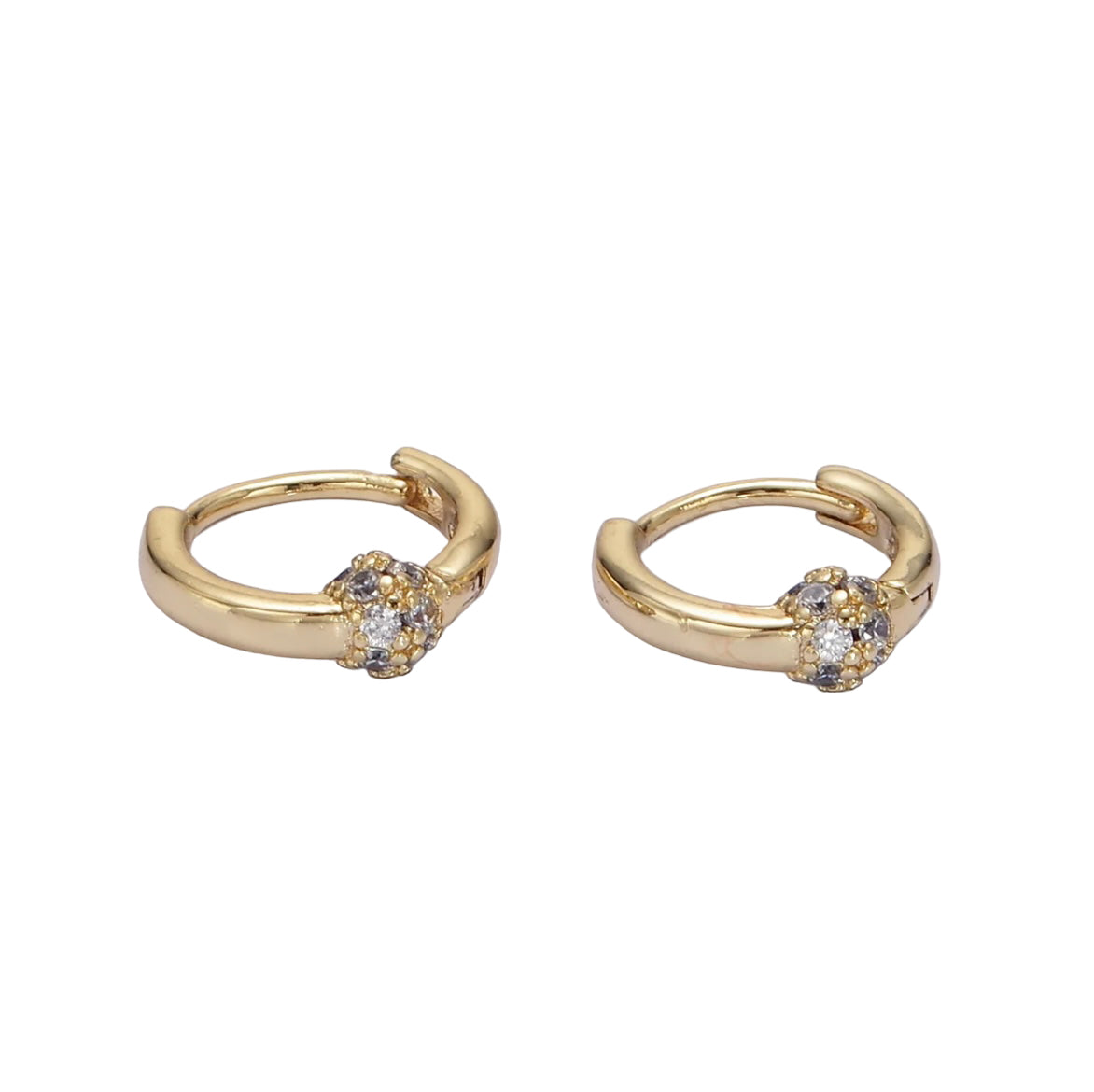 14K Gold Filled 10mm Shambala Cartilage Huggie Earrings