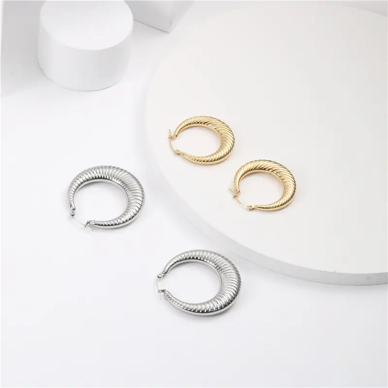 Croissant Statement Hoop Earrings