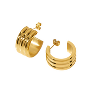 Triple Layer Hoops in 18K Gold-Plating or Silver