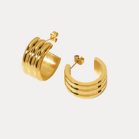 Triple Layer Hoops in 18K Gold-Plating or Silver