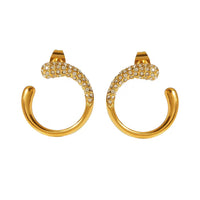 Infinity Studs in 18K Gold-Plating with Cubic Zirconia or Pearl