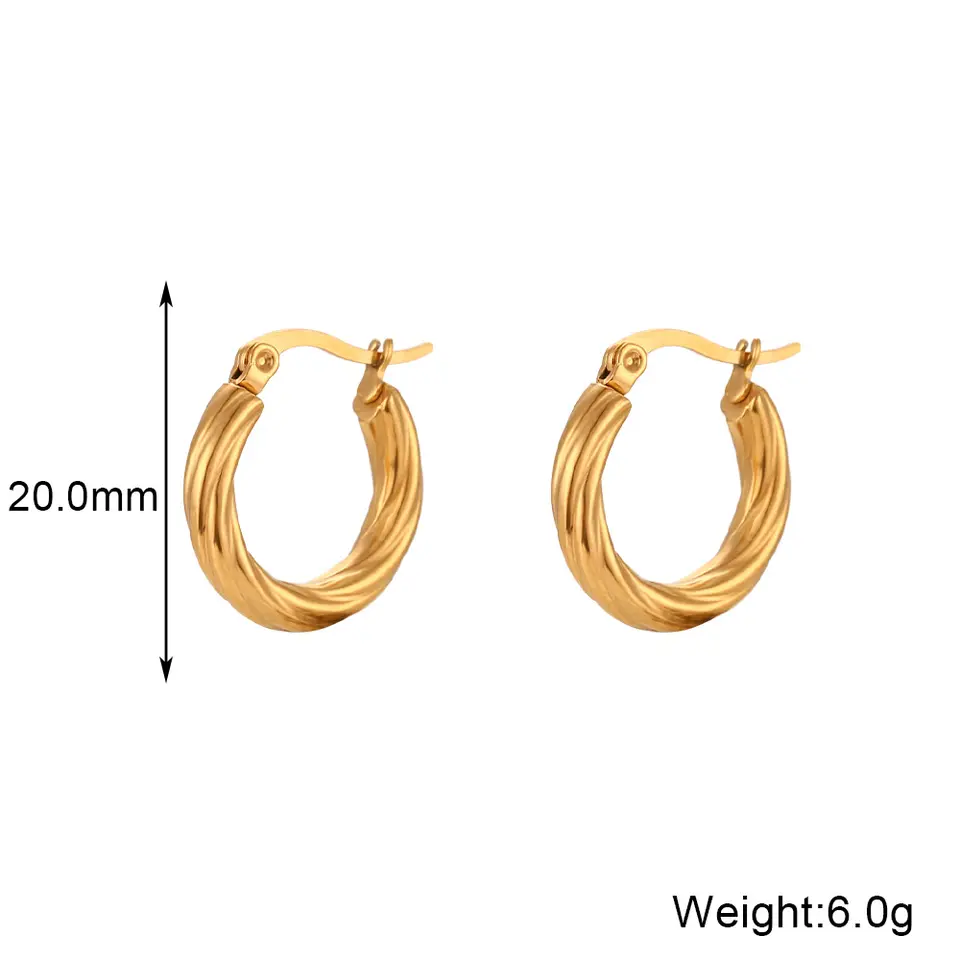 18K Vintage Round Hoop Earrings