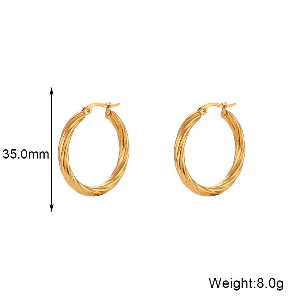 18K Vintage Round Hoop Earrings