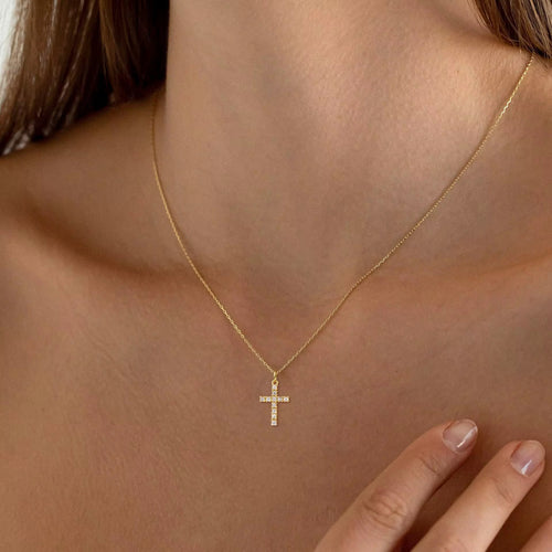 18K Dainty Cross Necklace
