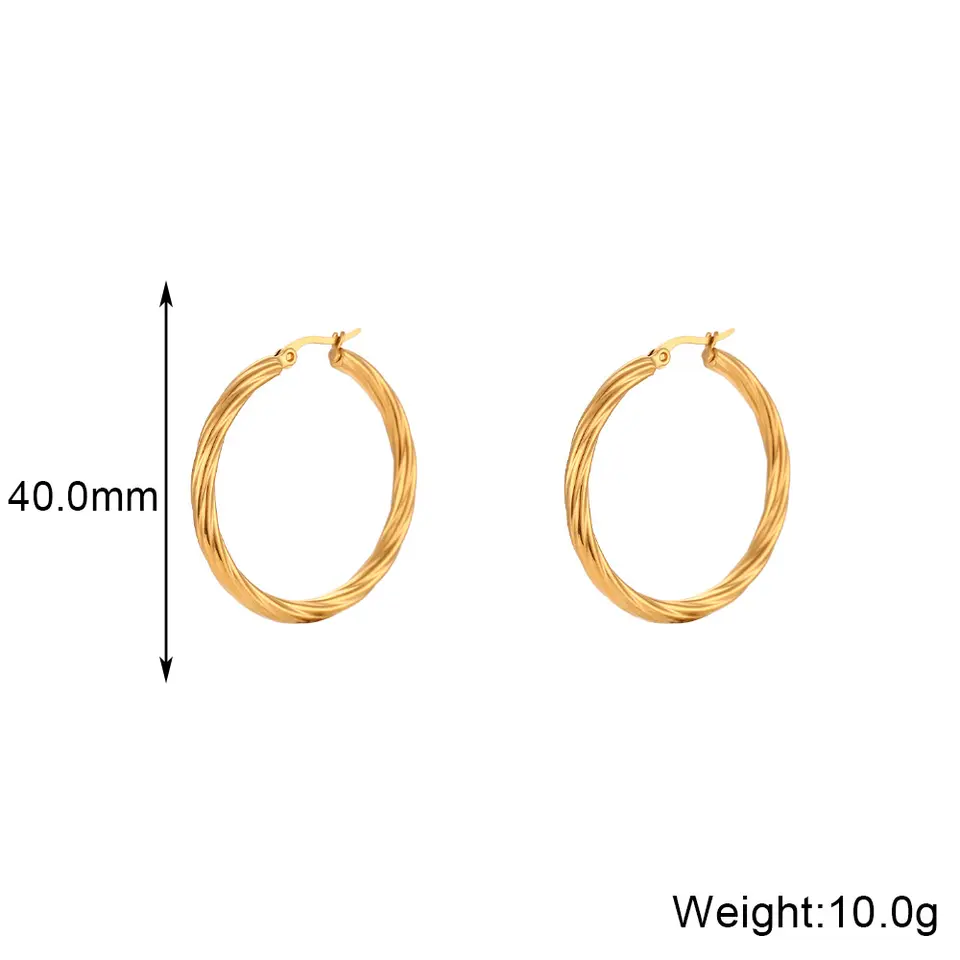 18K Vintage Round Hoop Earrings