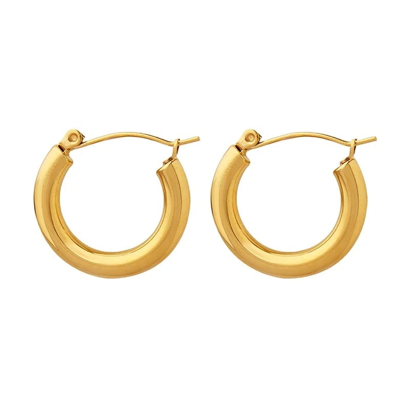 18K Classic Loop Chunky Hoop Earrings