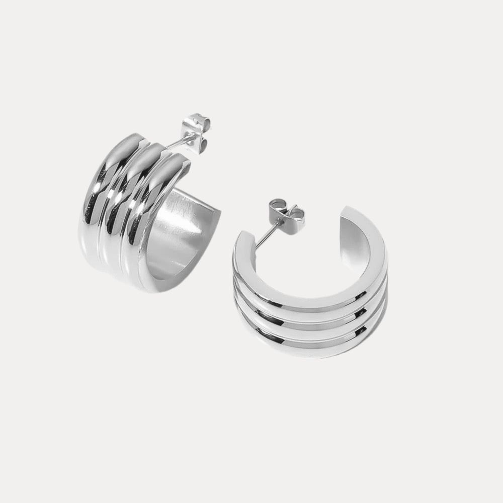 Triple Layer Hoops in 18K Gold-Plating or Silver