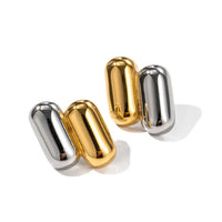 18K Two Tone Capsule Studs