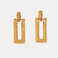 Textured Rectangle Drops in 18K Gold-Plating or Silver