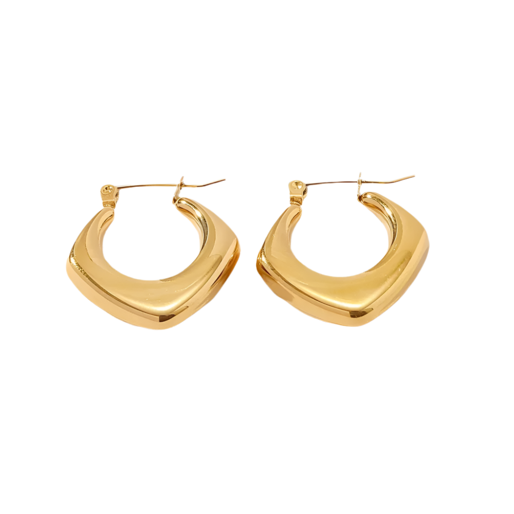 Pointy Hollow Hoops in 18K Gold-Plating