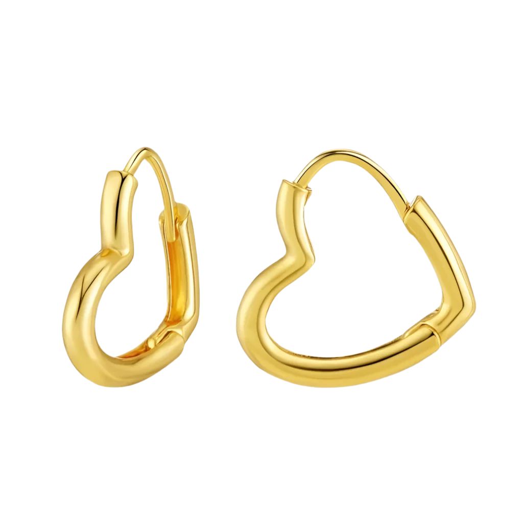 Heart Vermeil Hoops in 24K Gold-Filled