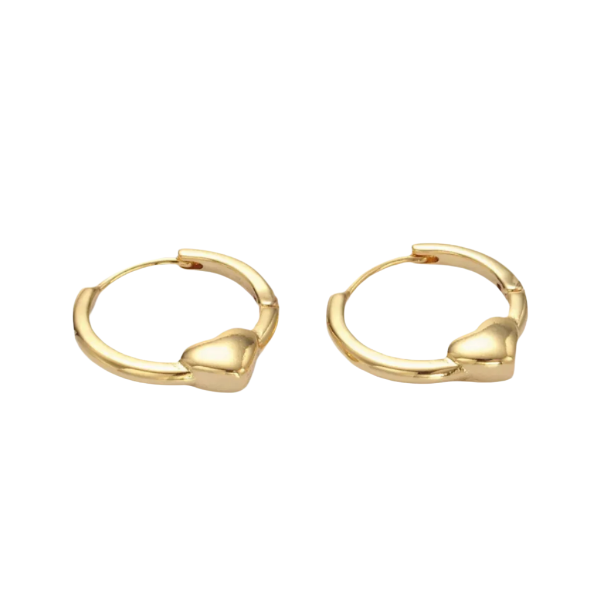 24K Gold Filled 18mm Heart Minimalist Earrings