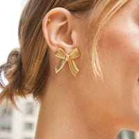 18K Ribbon Statement Earrings