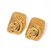 18K Statement Waves Studs