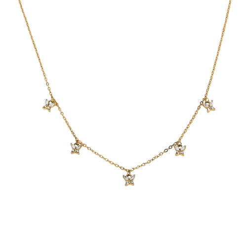 18K Dainty Butterfly Charm Necklace