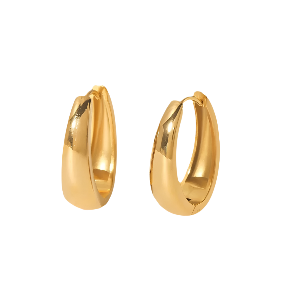 Oval Hoops in 18K Gold-Plating
