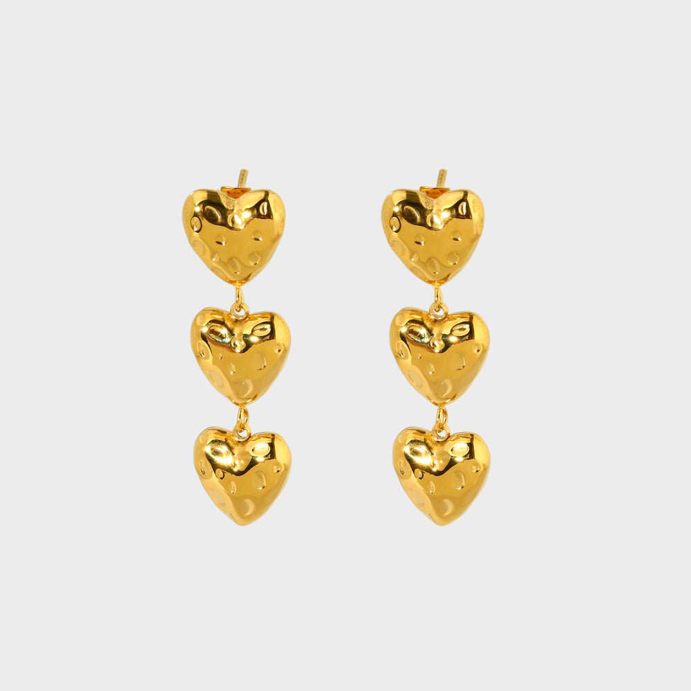 Vintage Heart Long Pendant in 18K Gold-Plating