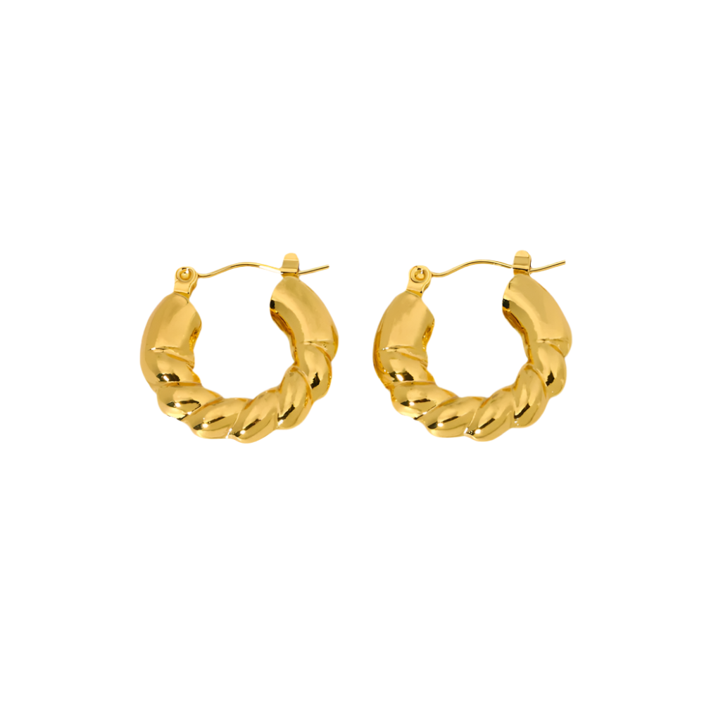 Circle Thread Hoops in 18K Gold-Plating