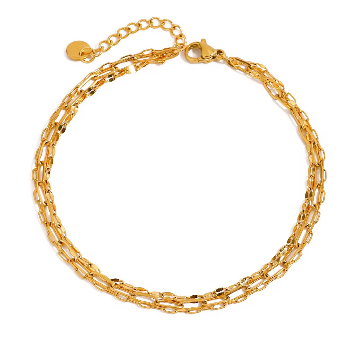 18K Three Layer Dainty Anklet/Bracelet