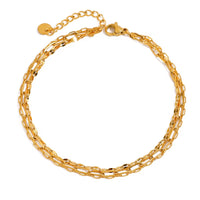 18K Three Layer Dainty Anklet/Bracelet