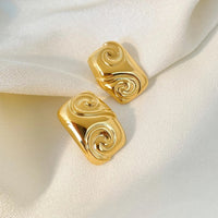 18K Statement Waves Studs