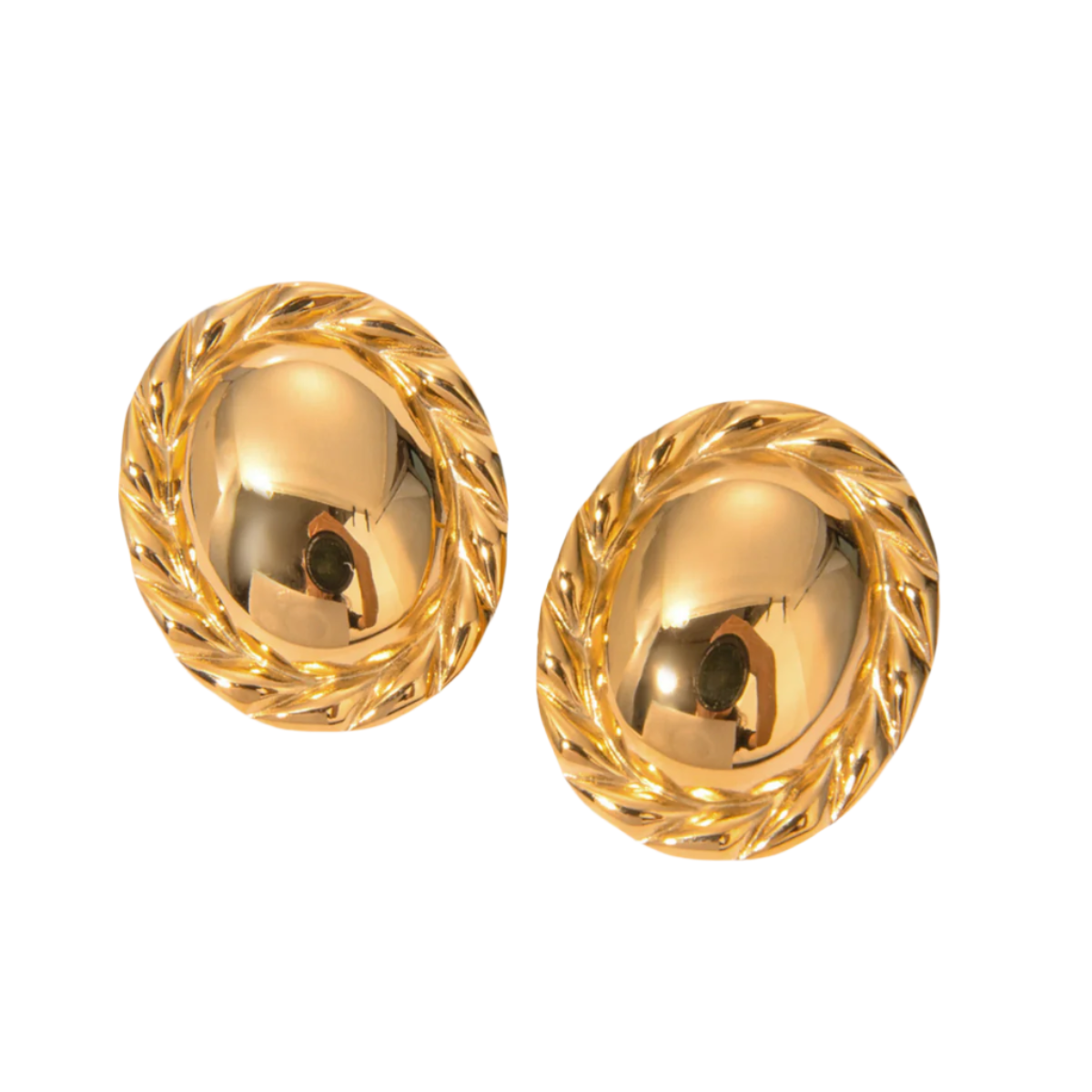 Vintage Oval Studs in 18K Gold-Plating