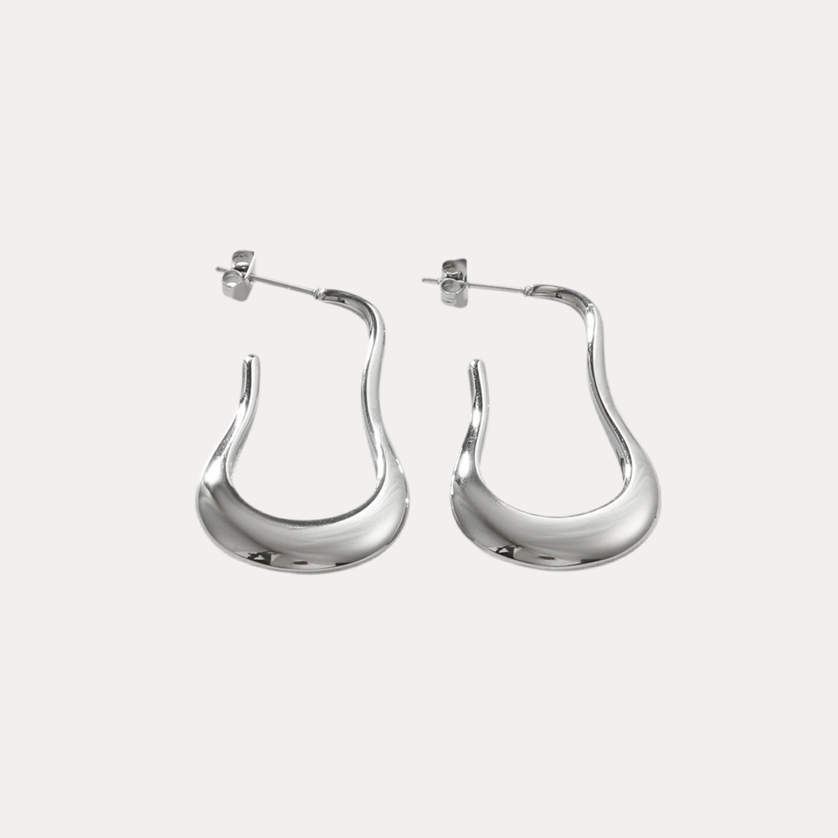 Irregular Open Hoops in Silver