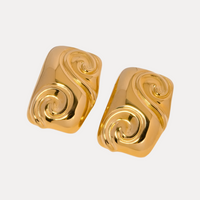 18K Statement Waves Studs