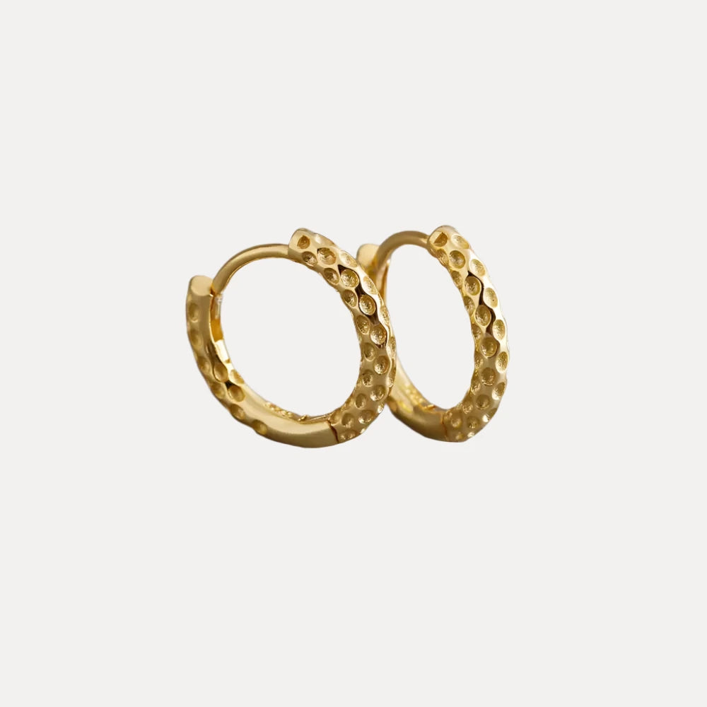 Mesh Vermeil Huggies in 18K Gold-Plating