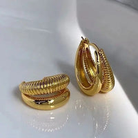 18K Double Strip Panel Earrings
