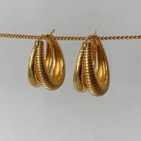 18K Double Strip Panel Earrings