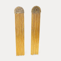 Diamond Long Chain Tassel in 18K Gold-Plating with Cubic Zirconia